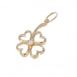 K18YG クローバー ダイヤモンド ペンダント