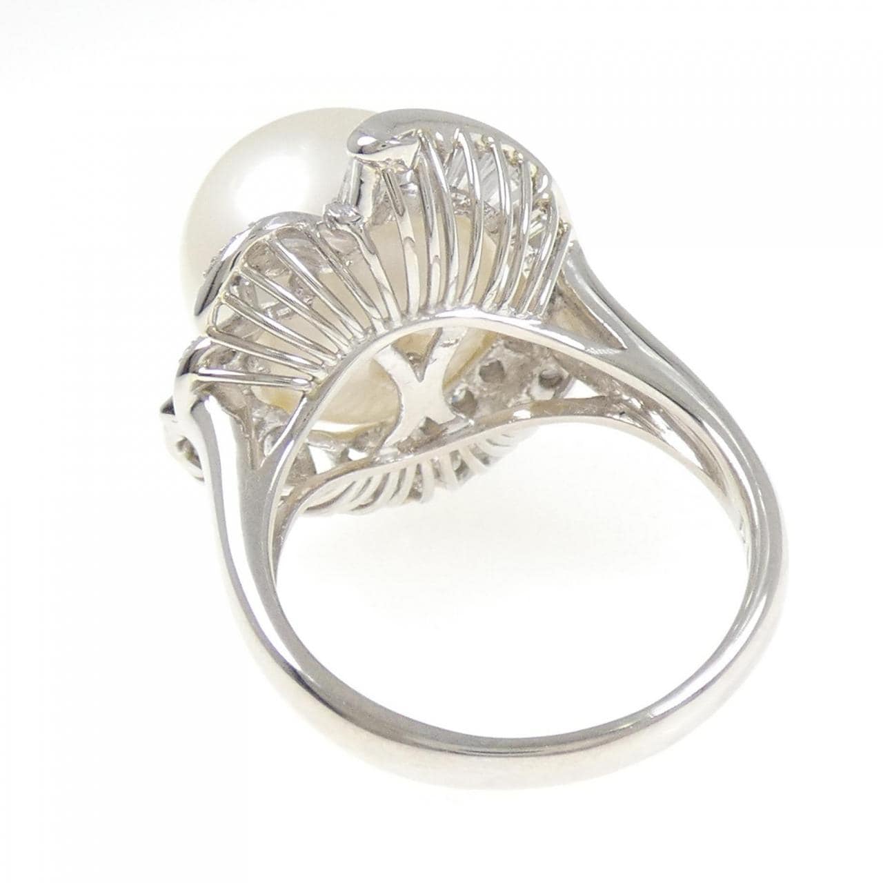 PT900 白蝶パール リング 13.8mm