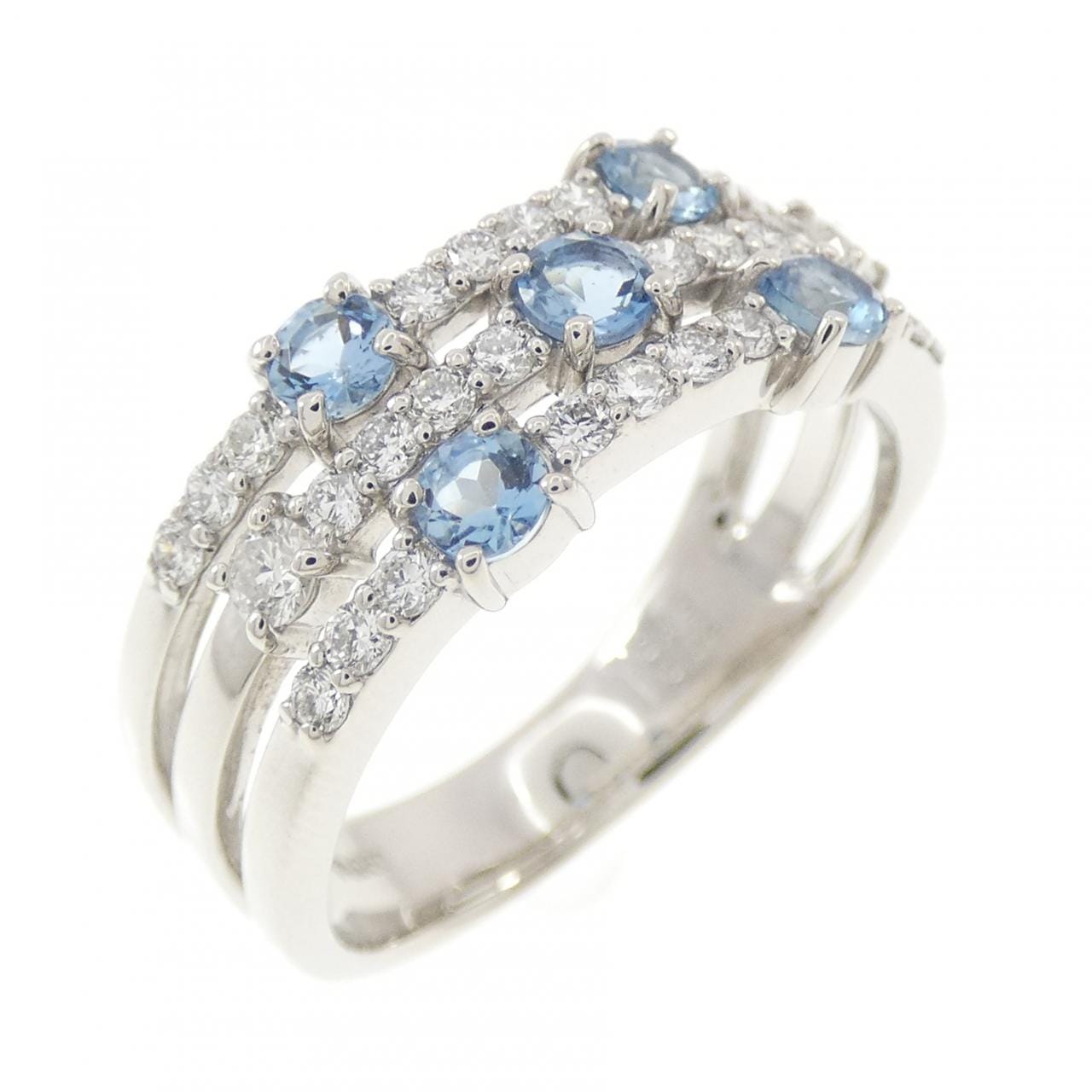 PT950 アクアマリン リング 0.49CT
