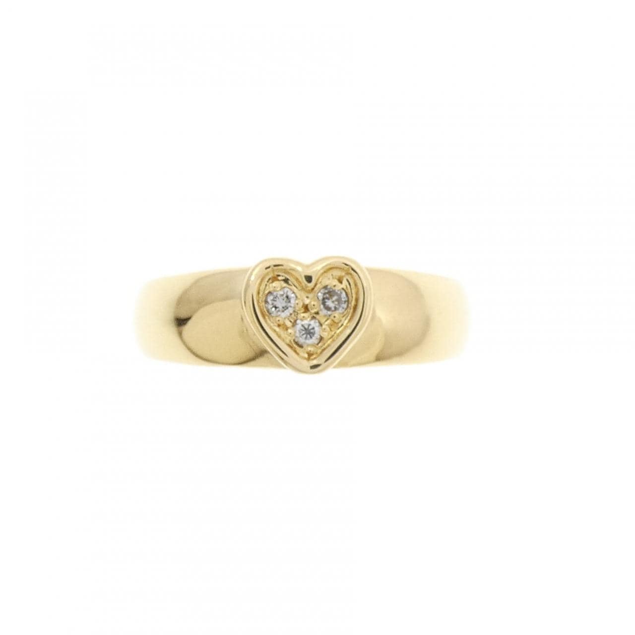 K18YG ハート ダイヤモンド ピンキーリング 0.03CT