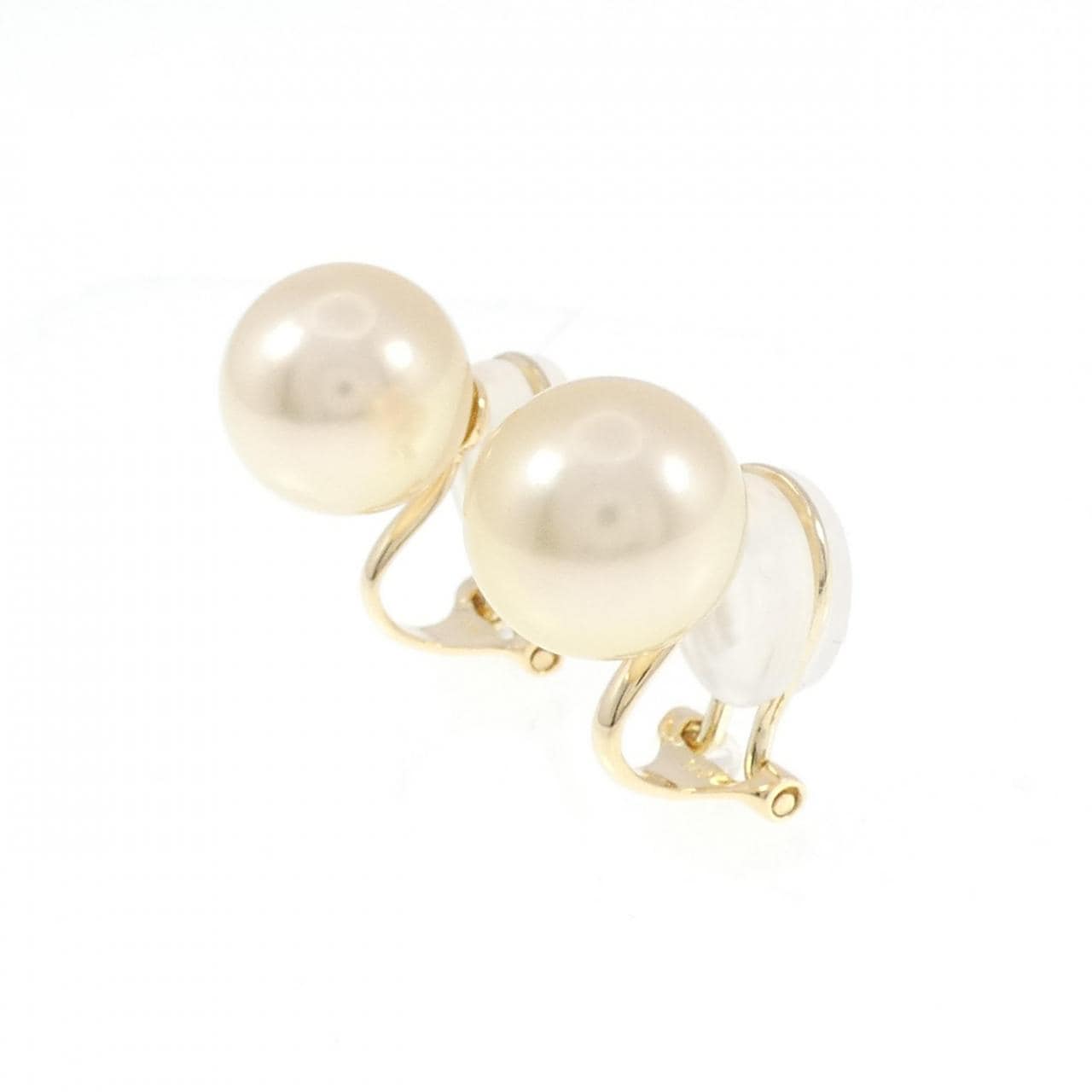 K18YG White Butterfly Pearl Earrings 10.0mm