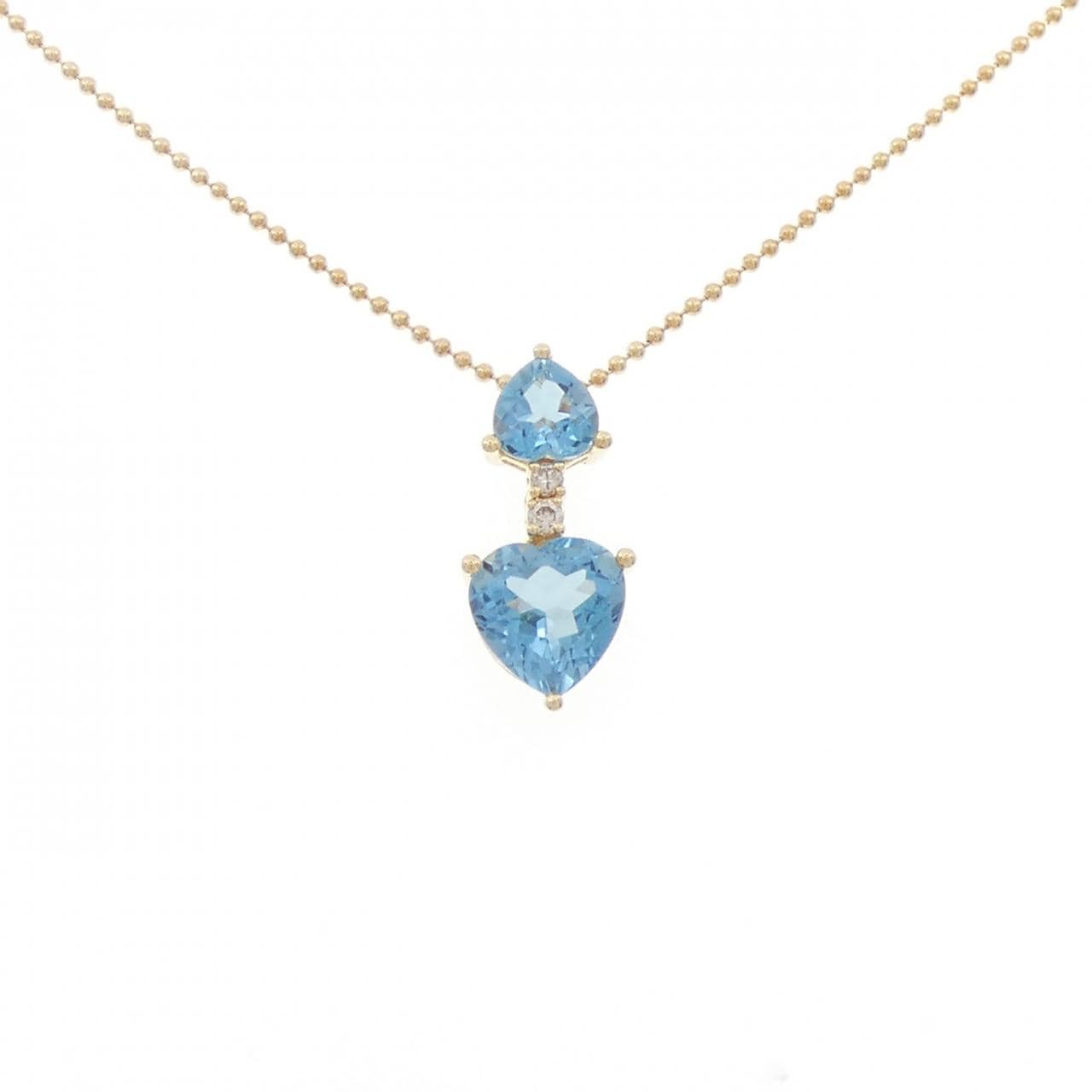 K18YG/750YG ブルートパーズ ネックレス