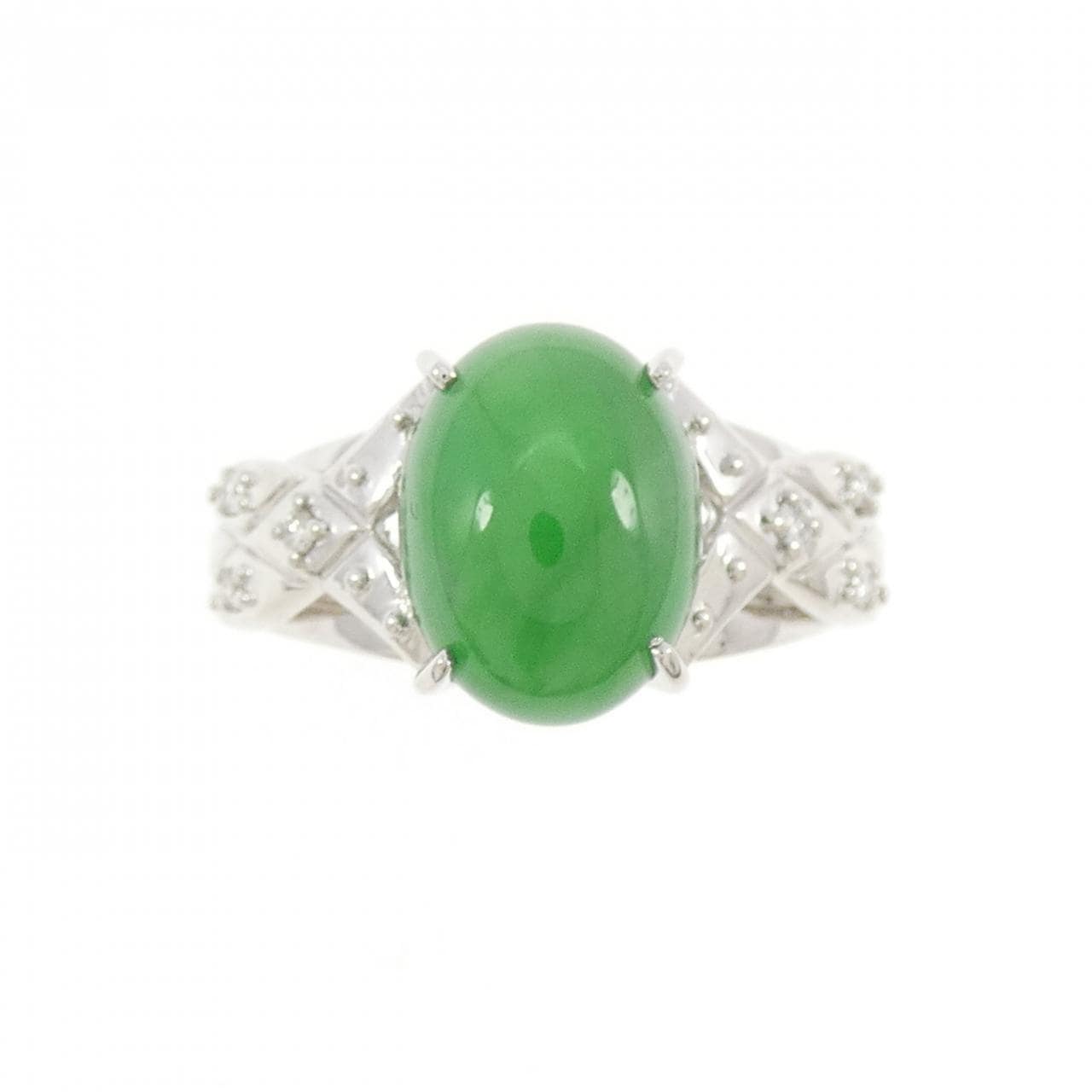 PT900 ヒスイ リング 3.18CT