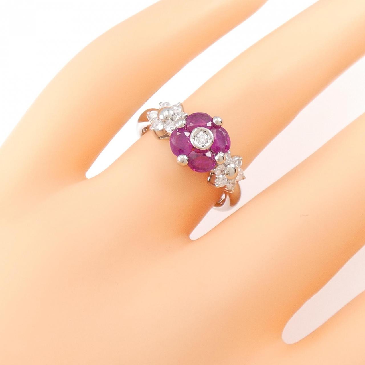 KOMEHYO |PT Flower Ruby Ring 0.95CT|Jewelry|Ring|【Official ...