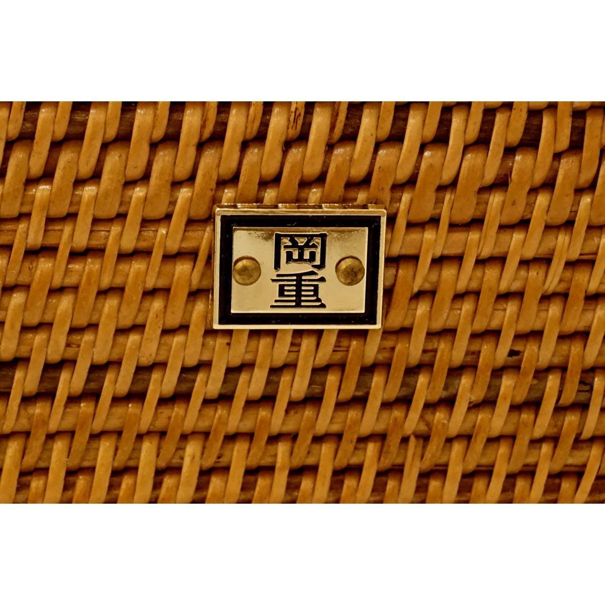 岡重謹製】 アタかごバッグ（中） 「花唐草・ベージュ」 | 京都