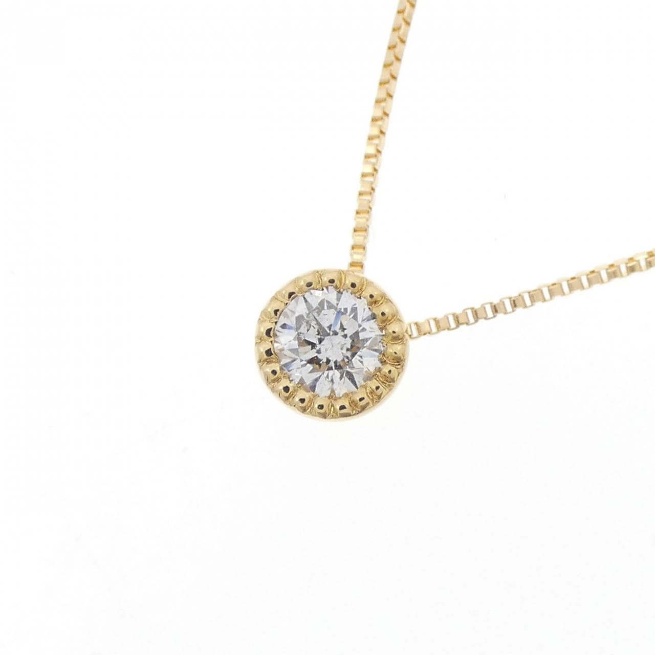 K18YG ソリティア ダイヤモンド ネックレス 0.20CT