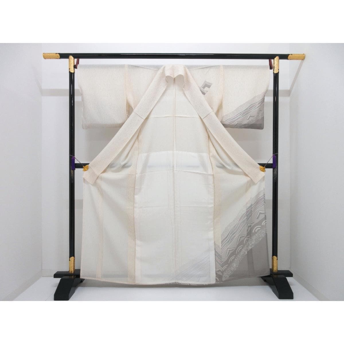 【未使用品】単衣　駒絽訪問着　友禅加工