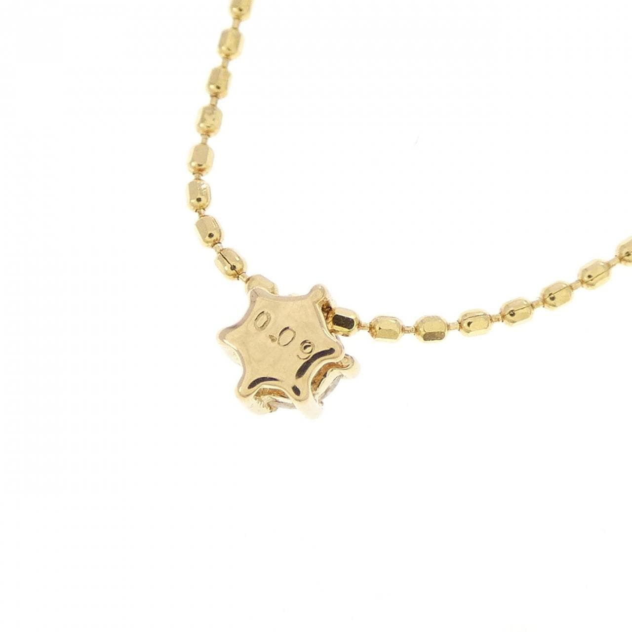 K18YG ソリティア ダイヤモンド ネックレス 0.09CT