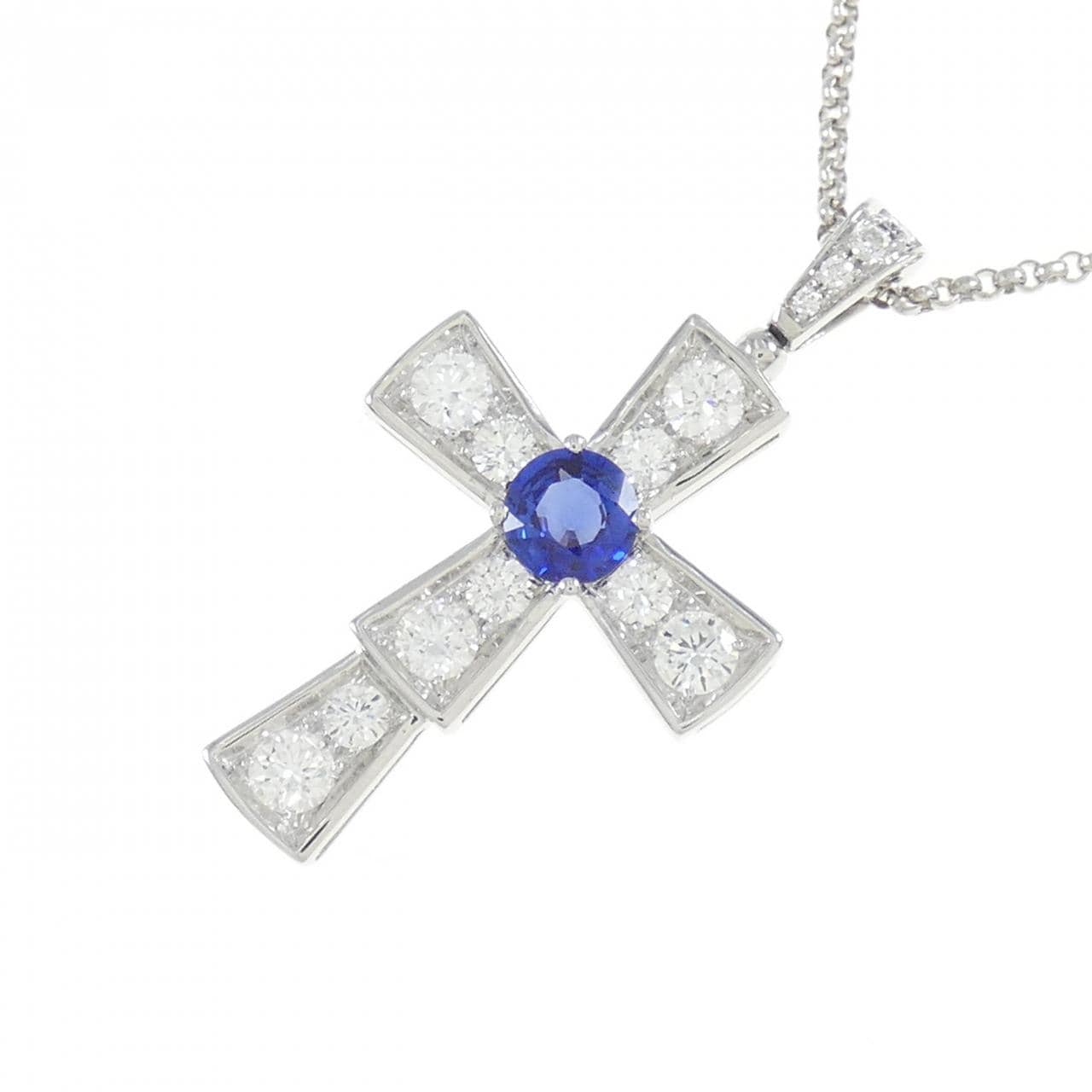 BVLGARI cross sapphire necklace