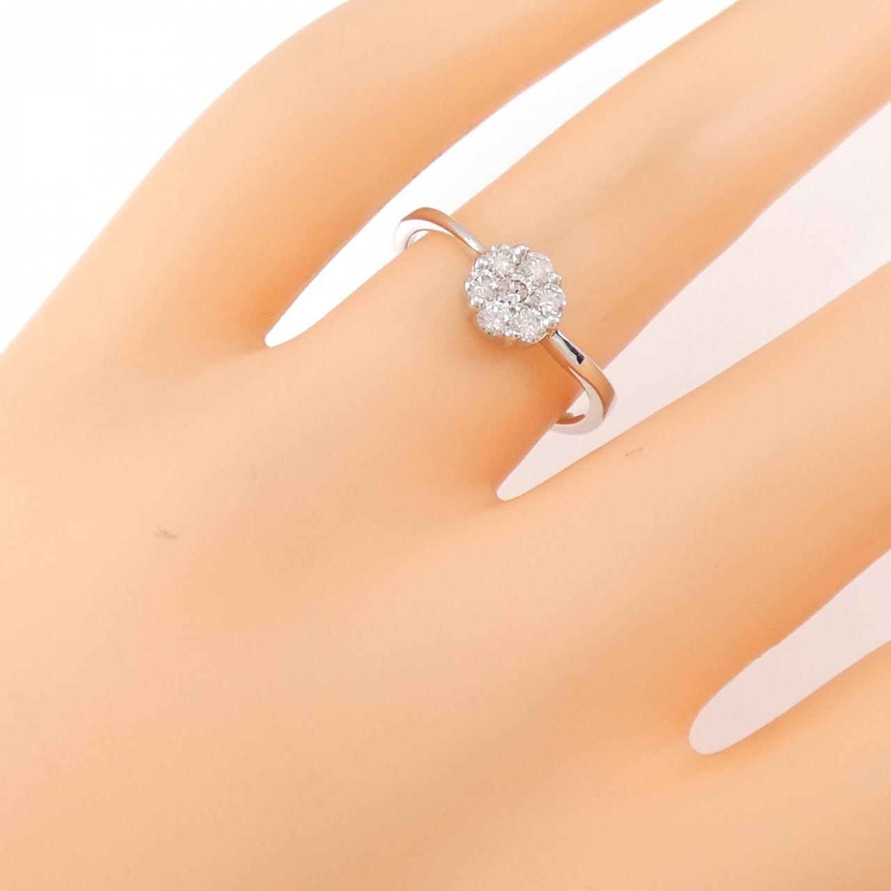 K18WG flower Diamond ring