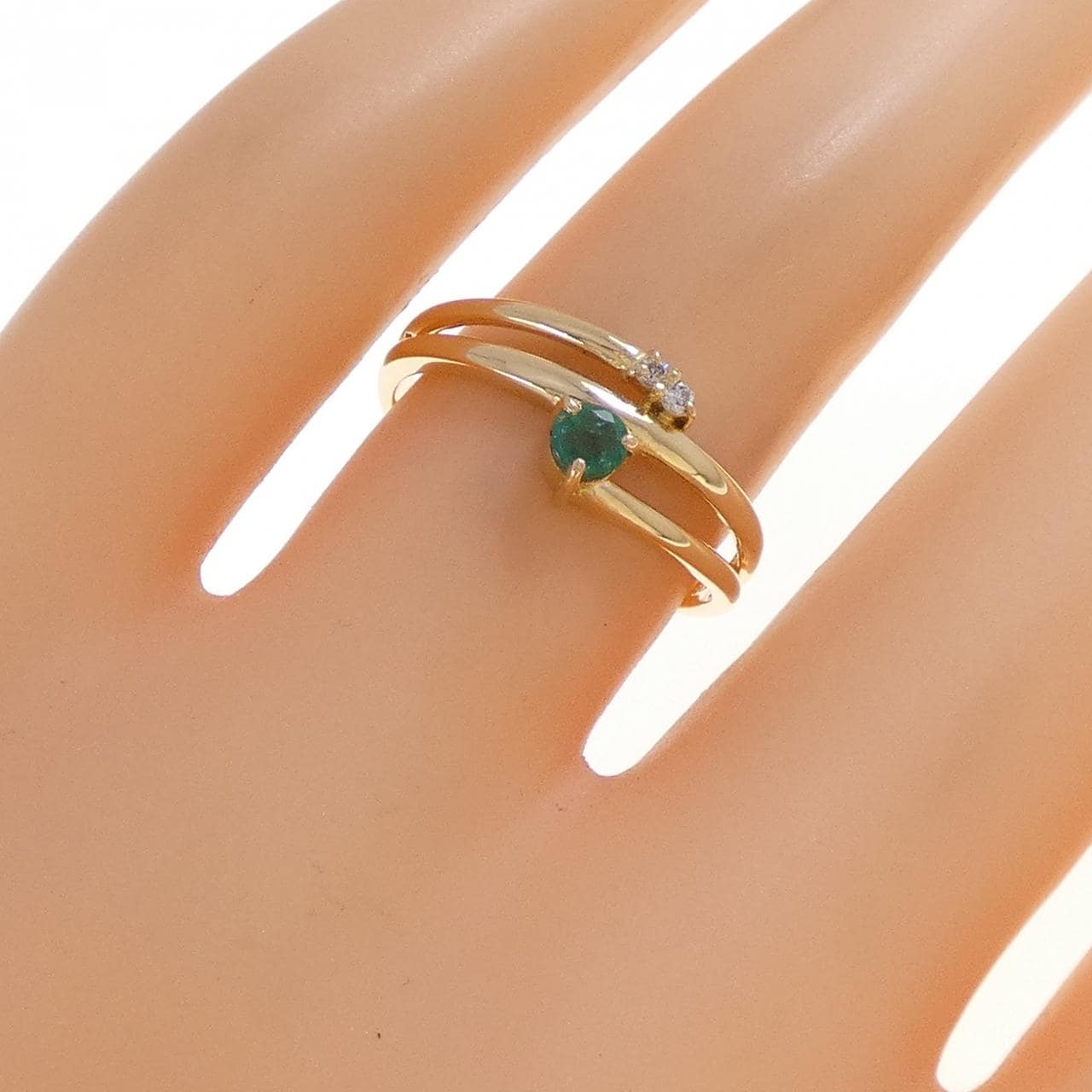 K18YG エメラルド リング