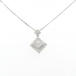 K18WG フラワー ダイヤモンド ネックレス 2.00CT