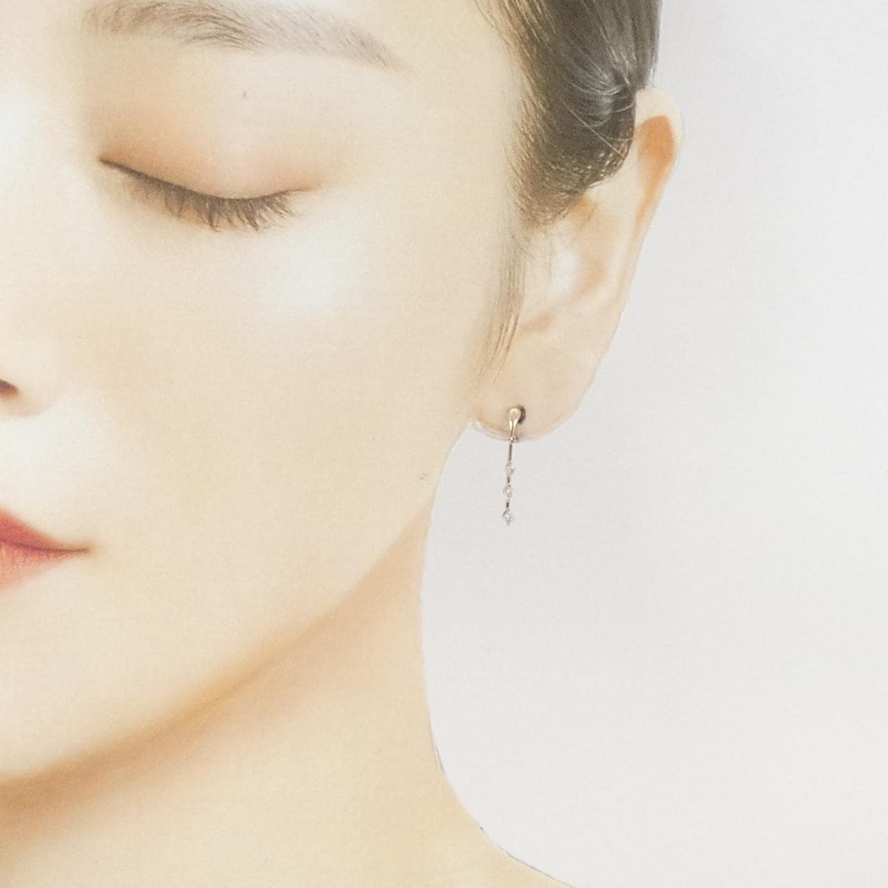 K18PG ダイヤモンド ピアス 0.10CT 片耳