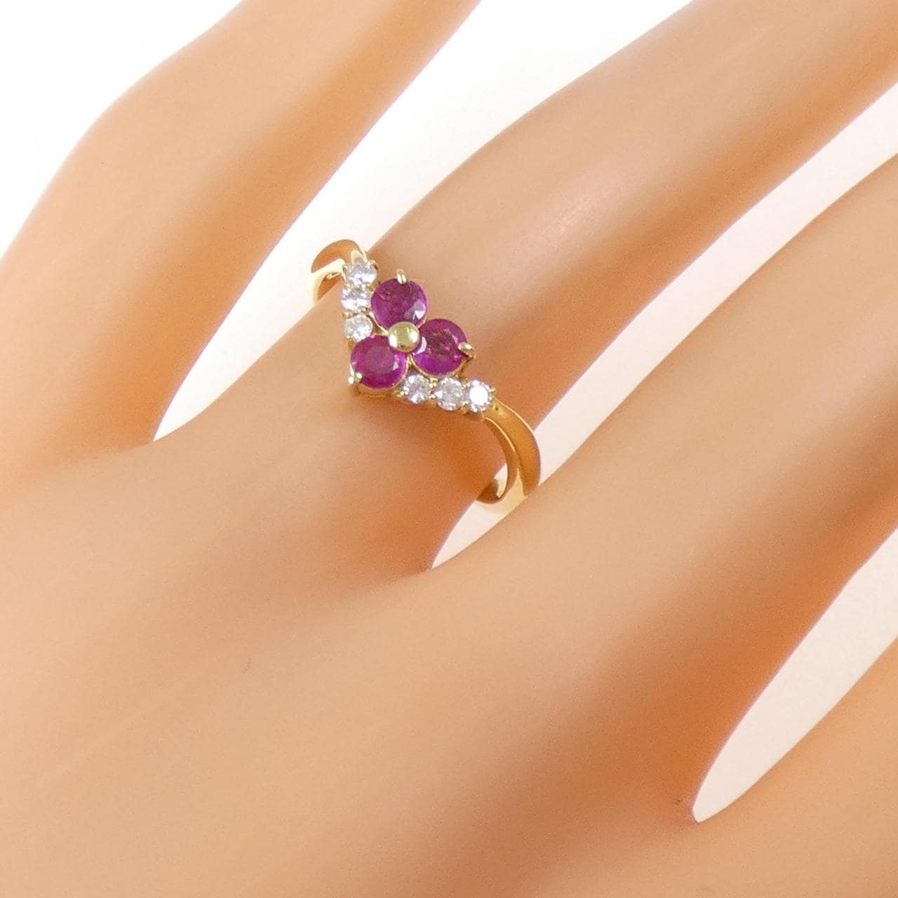 K18YG ルビー リング 0.43CT