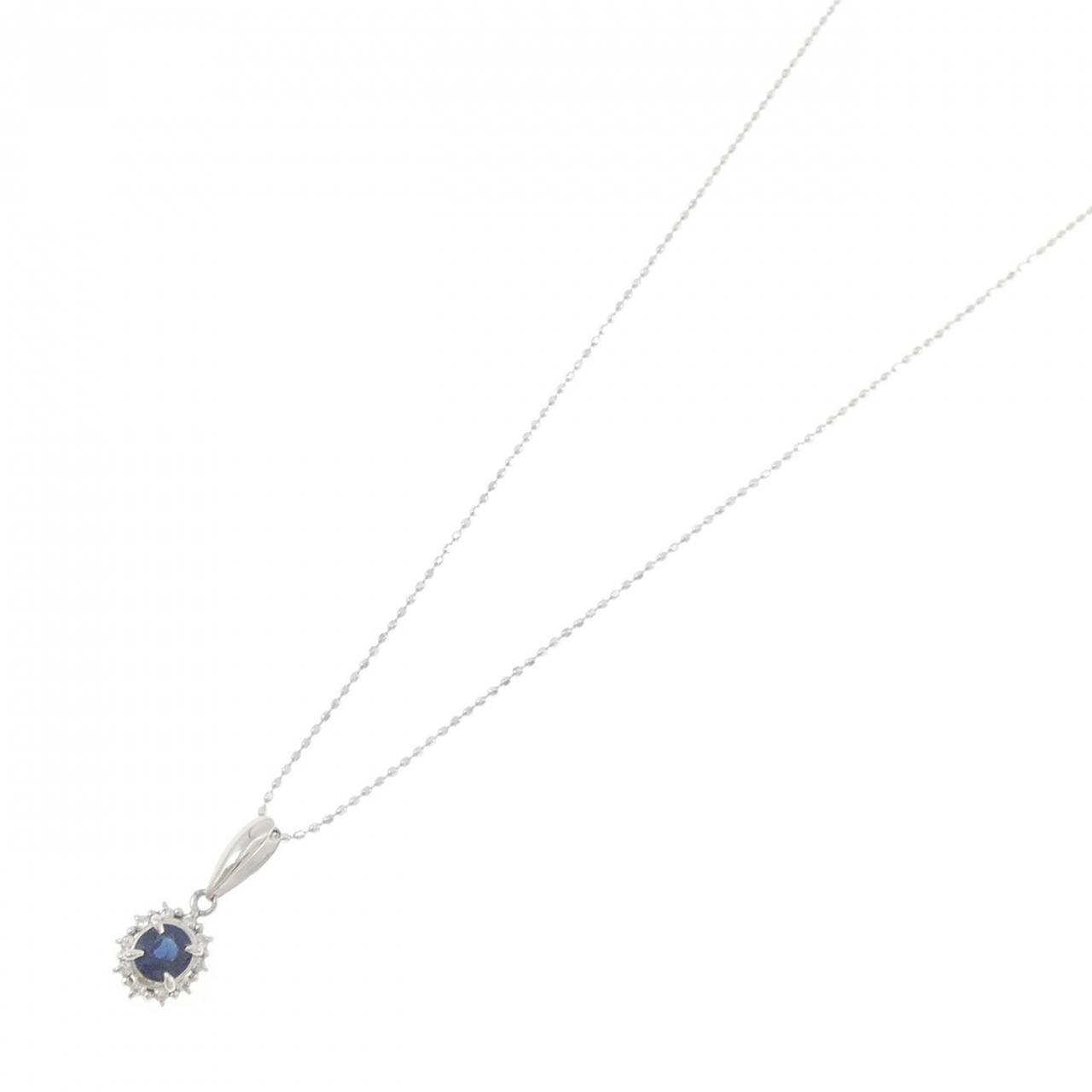 PT900/K18WG サファイヤ ネックレス 0.41CT
