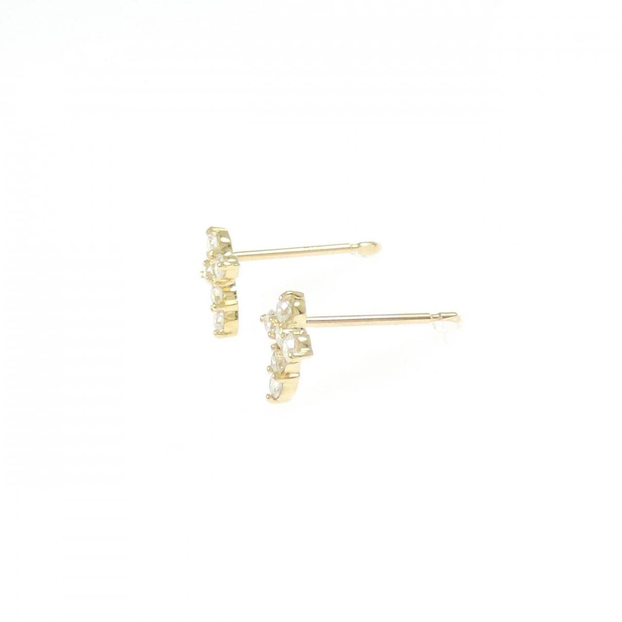 K18YG クロス ダイヤモンド ピアス 0.20CT