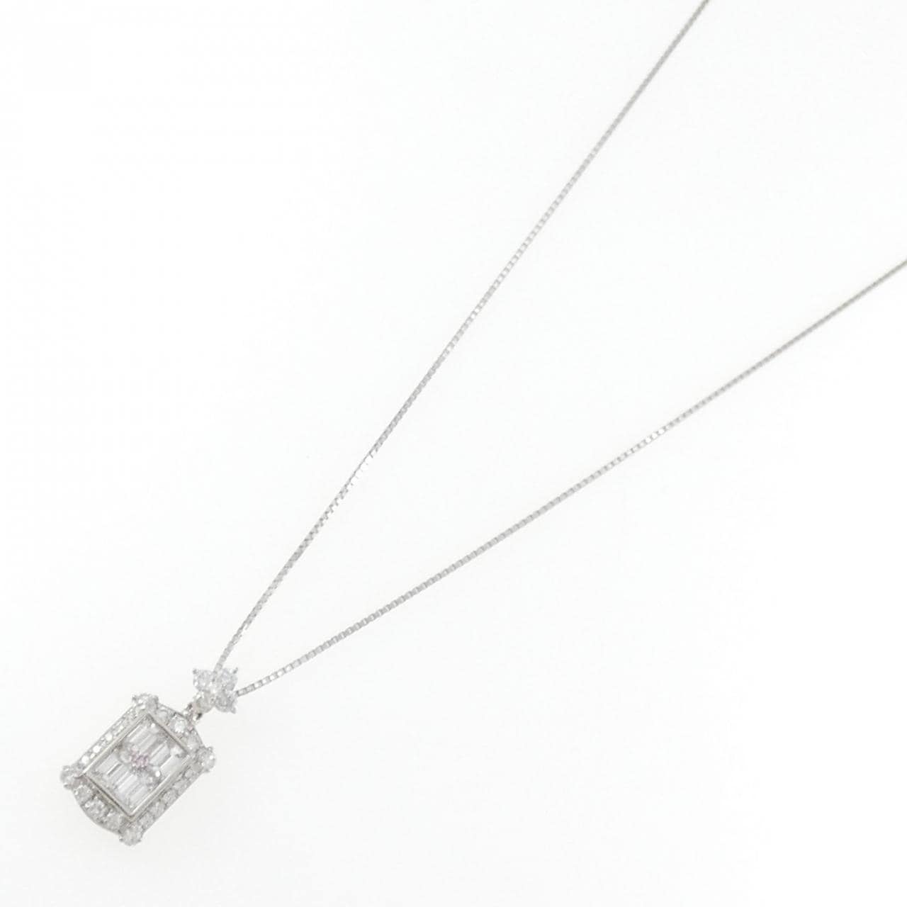 PT900/PT850 ピンクダイヤモンド ネックレス 0.011CT