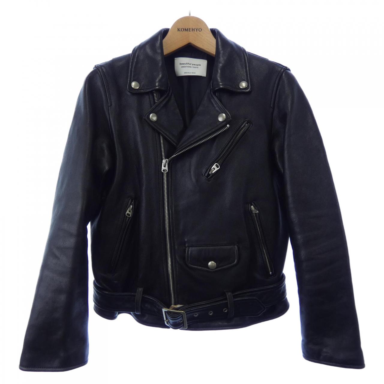 ビューティフルピープル beautiful people レザーライダースジャケット