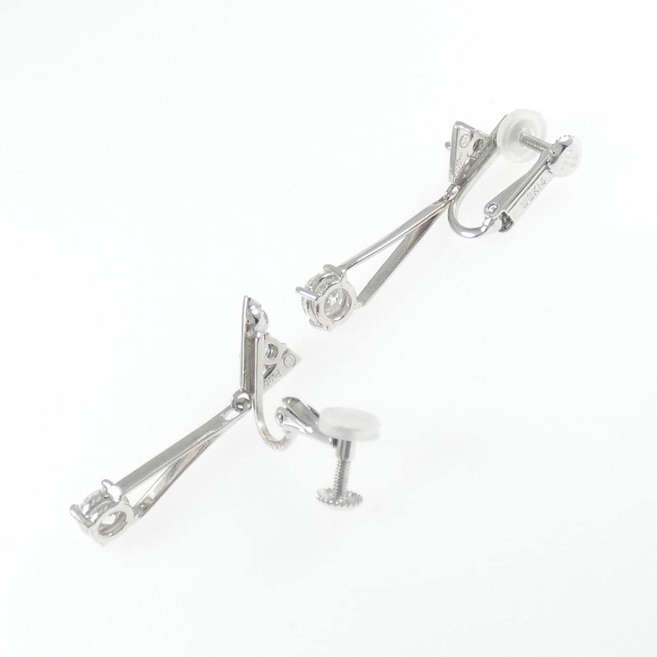 PT900/K14WG鑽石耳夹1.06克拉