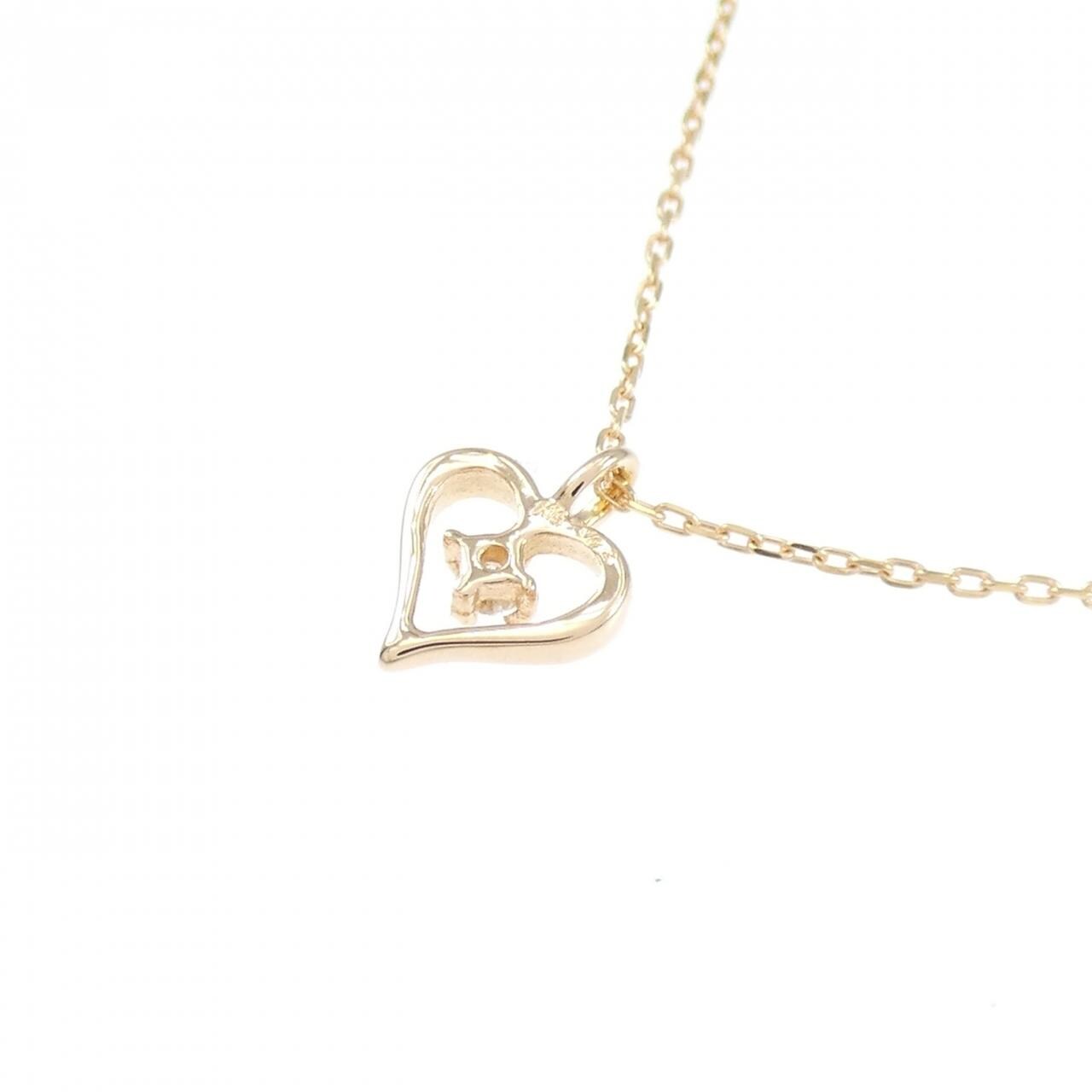 K18PG ハート ダイヤモンド ネックレス 0.02CT
