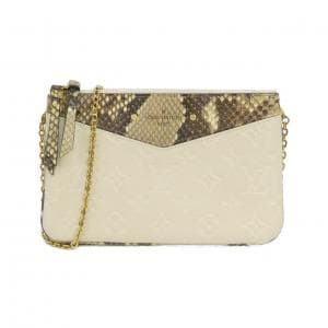 ルイヴィトン モノグラム アンプラント+エキゾチック レザー ポシェット ドゥーブル ジップ  2020SS N96322 ショルダーバッグ