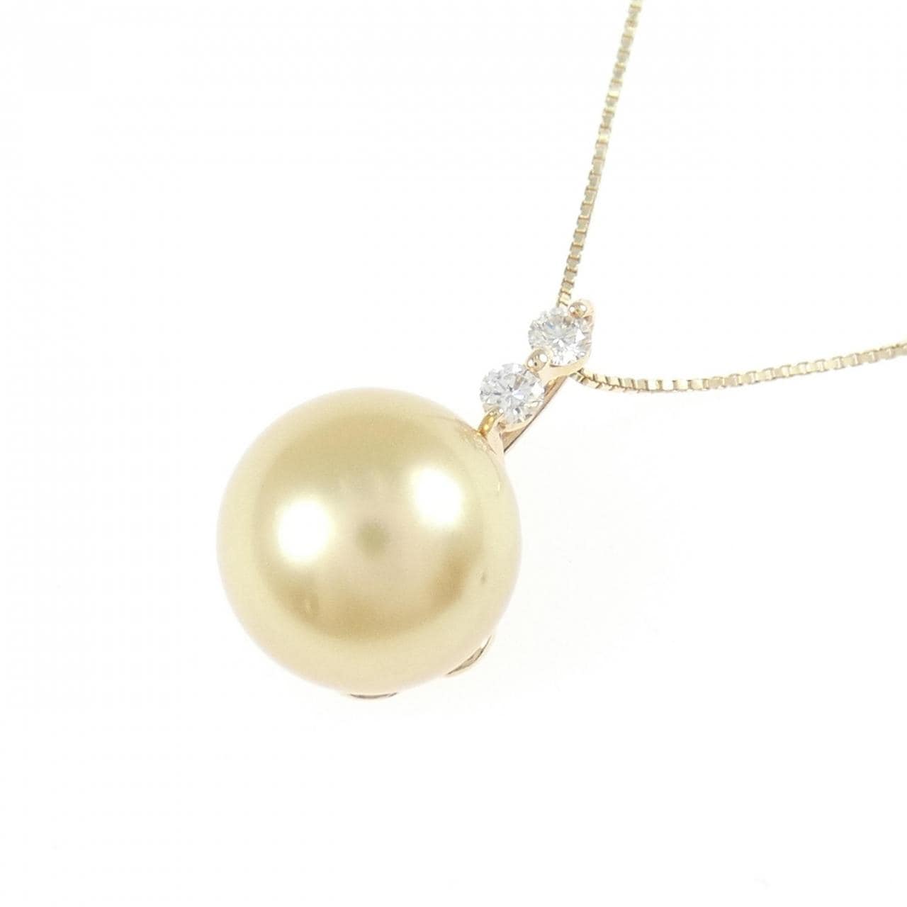 K10YG 白蝶パール ネックレス 11.1mm