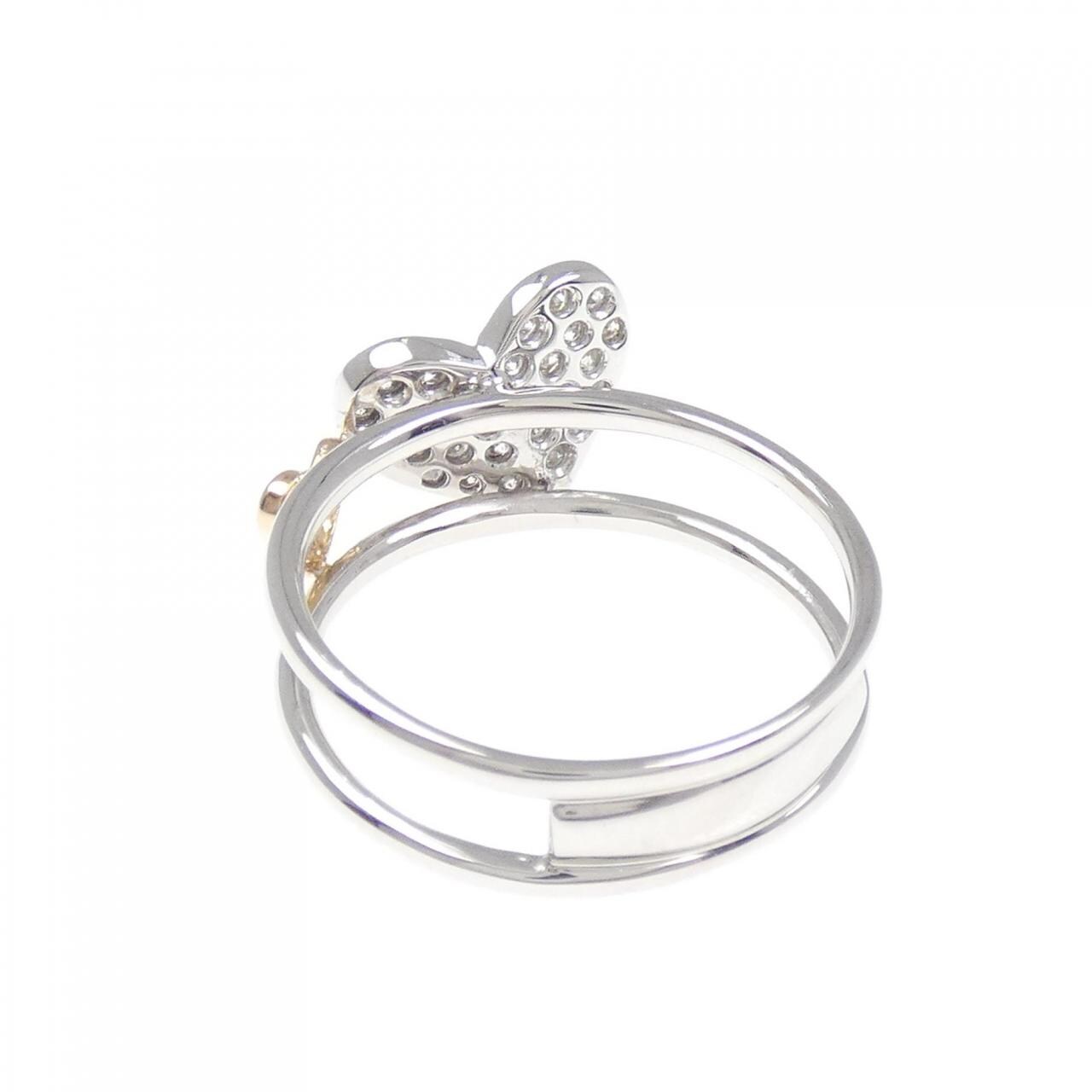 K18WG/K18PG ハート パヴェ ダイヤモンド リング 0.25CT