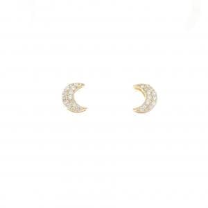 【リメイク】K18YG ムーン ダイヤモンド ピアス 0.20CT