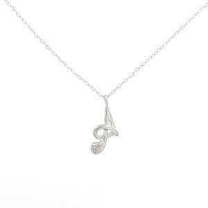 K10WG イニシャルA ダイヤモンド ネックレス 0.01CT