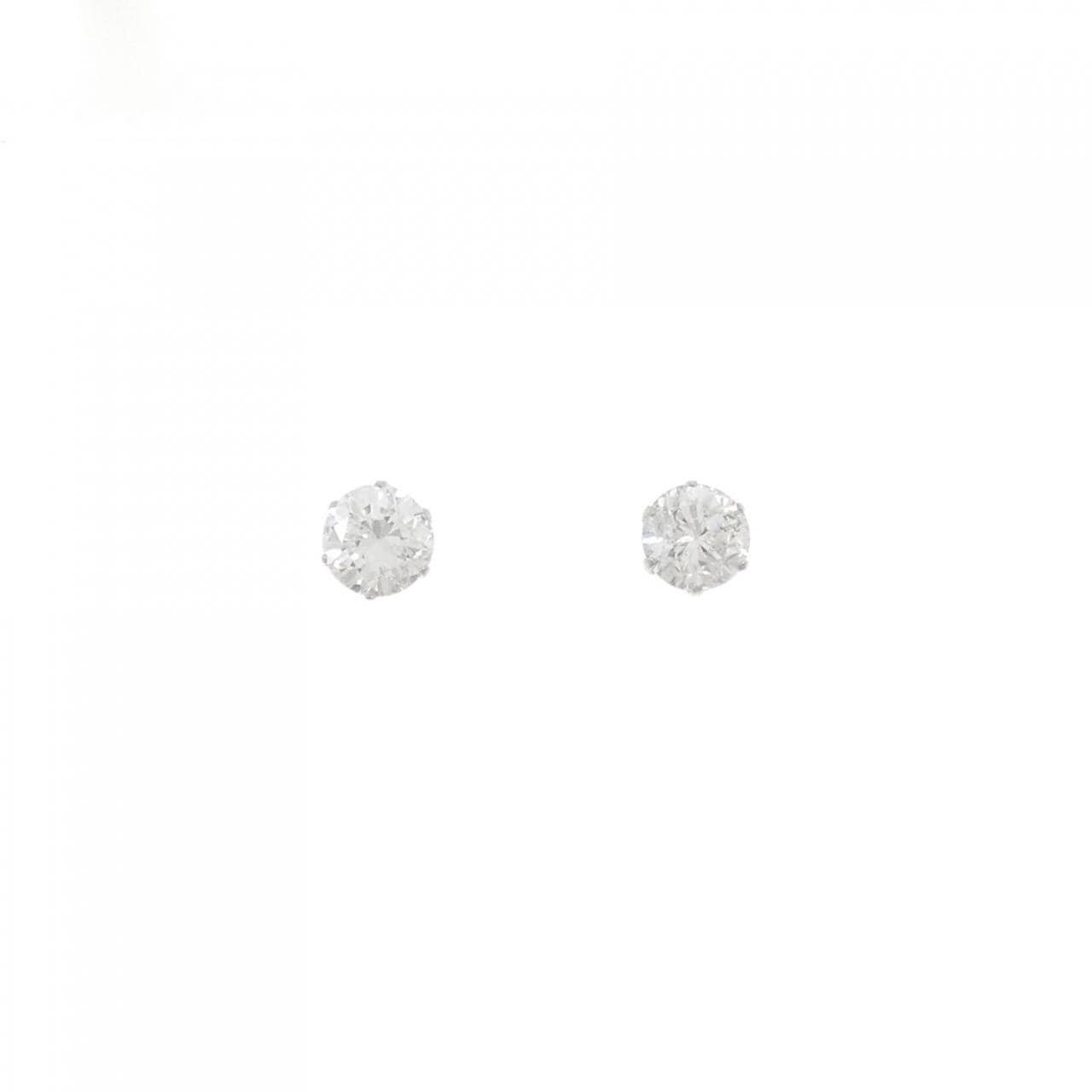 PT900 ソリティア ダイヤモンド ピアス 1.377CT