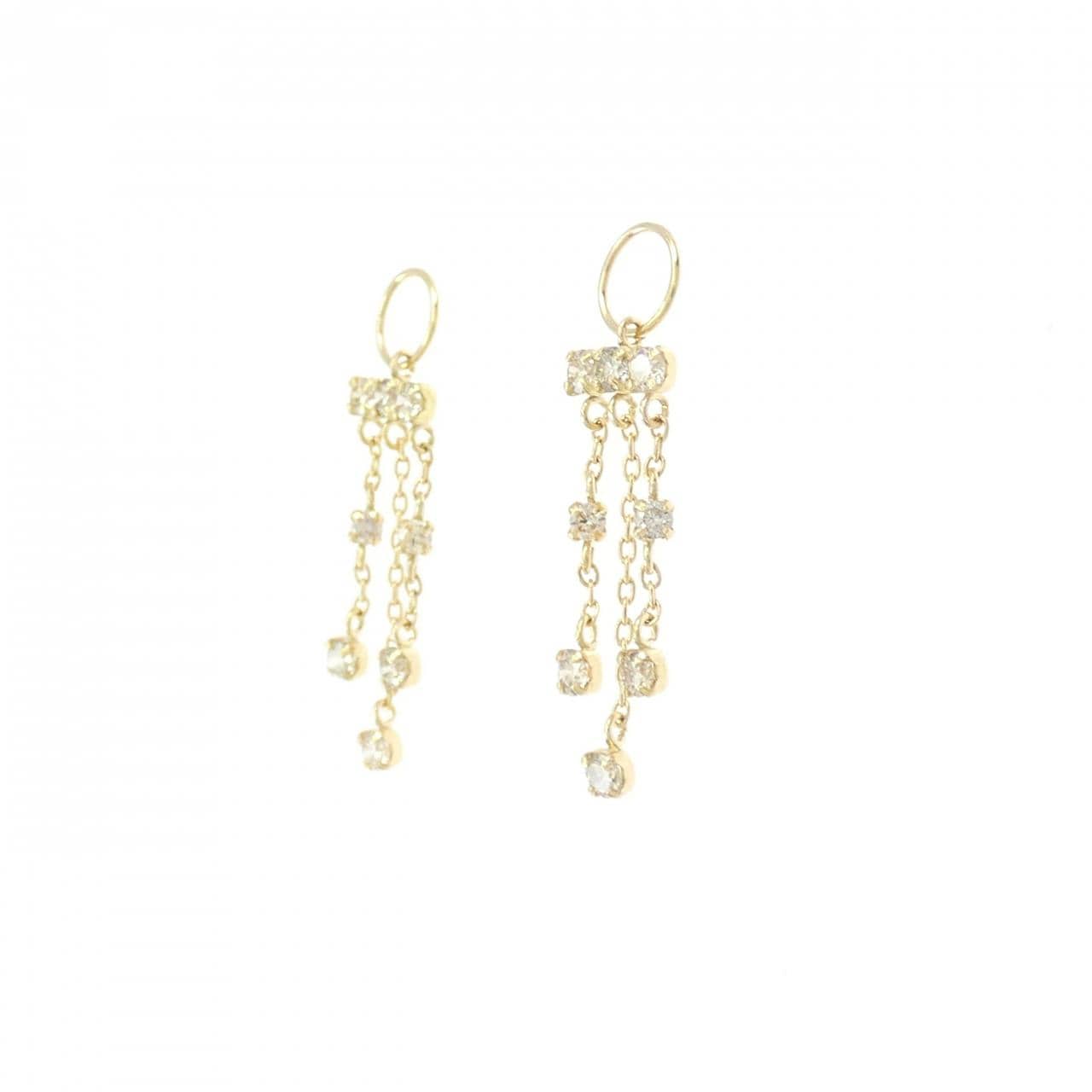 K18YG ダイヤモンド ピアスパーツ 0.50CT