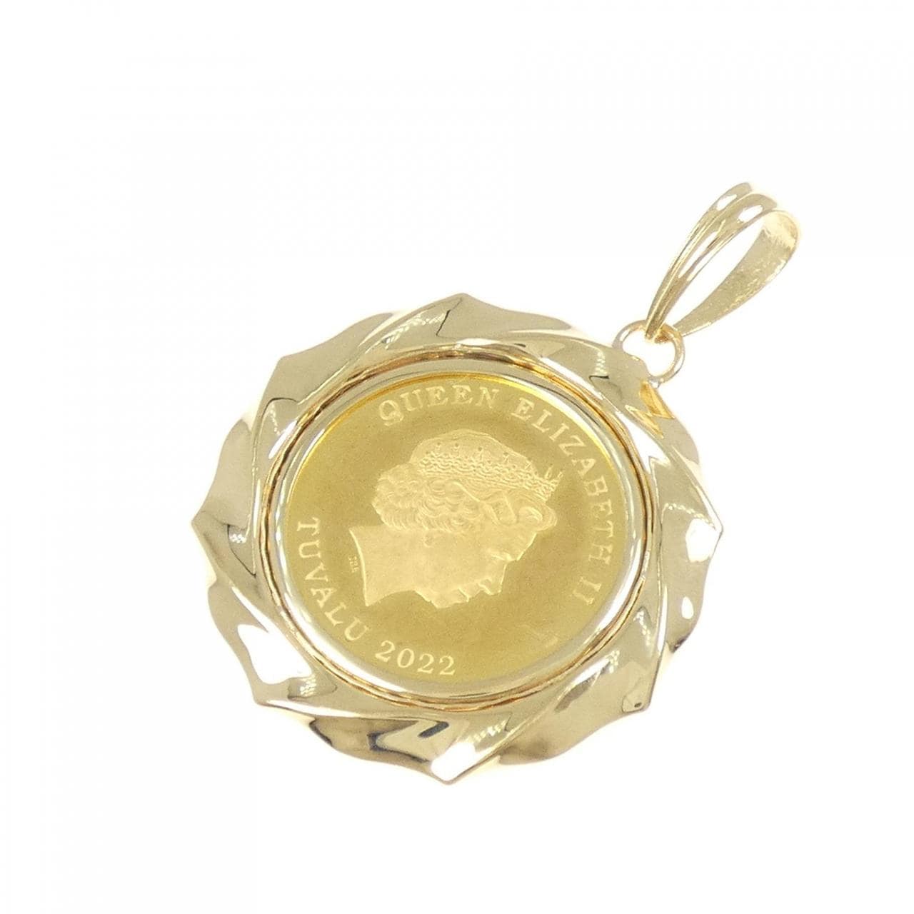 K18YG (框) 硬币吊坠