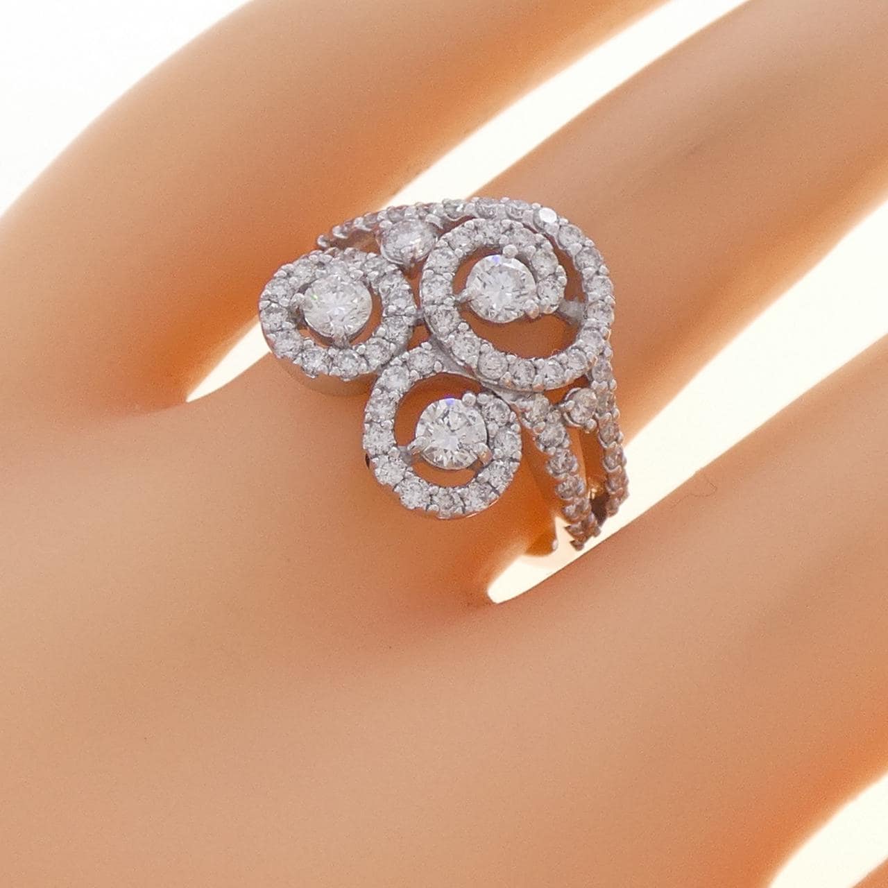 K18WG ダイヤモンド リング 1.12CT