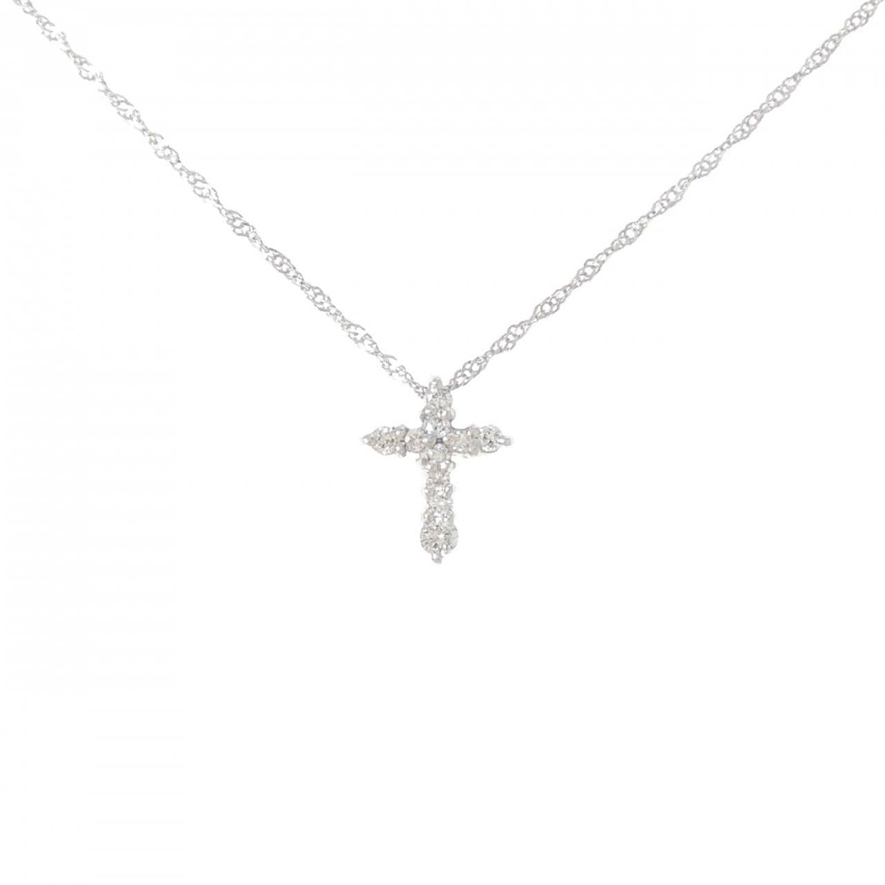 PT900/PT850 クロス ダイヤモンド ネックレス 0.15CT