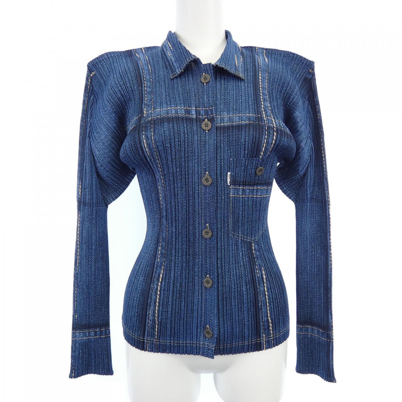 【ヴィンテージ】プリーツプリーズ PLEATS PLEASE 2001 デニム転写プリント PP12-JD251 トップス