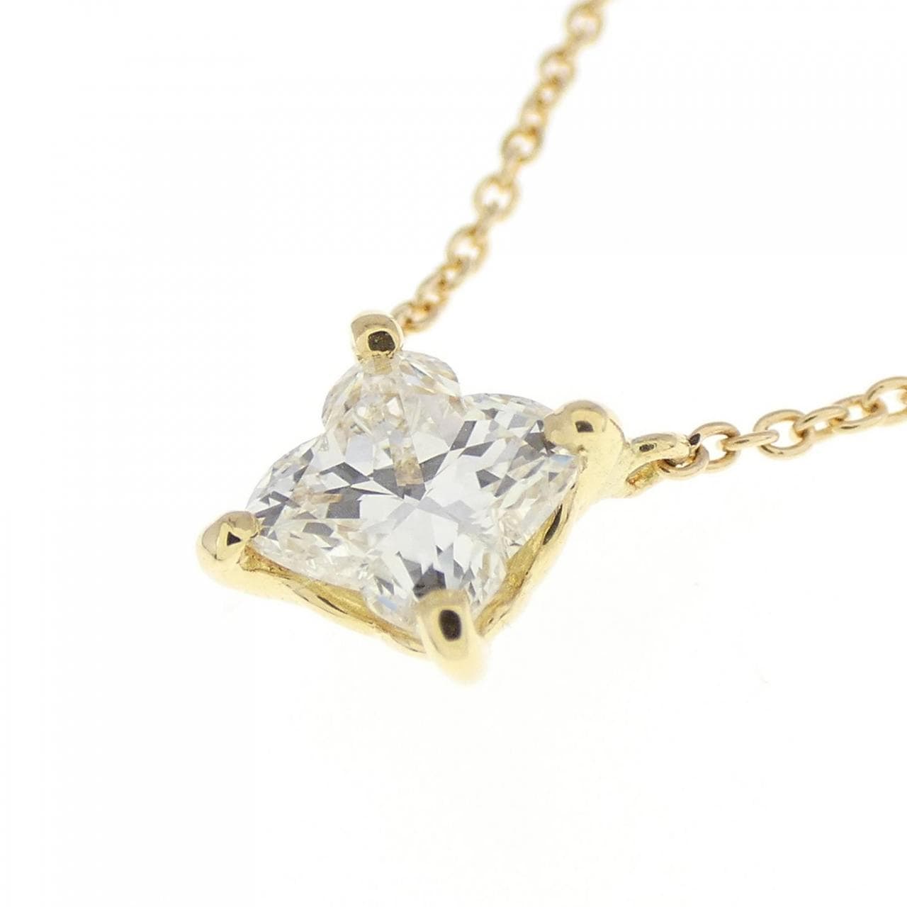 [Remake] K18YG Diamond Necklace 0.535CT J VS2 Fancy Cut