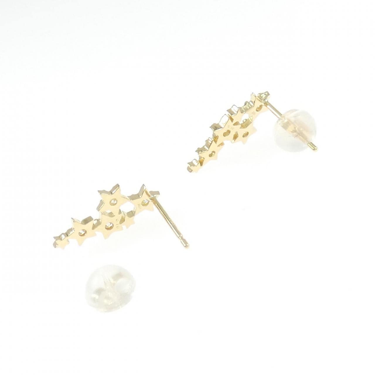 [Remake] K18YG Star Diamond Earrings 0.20CT