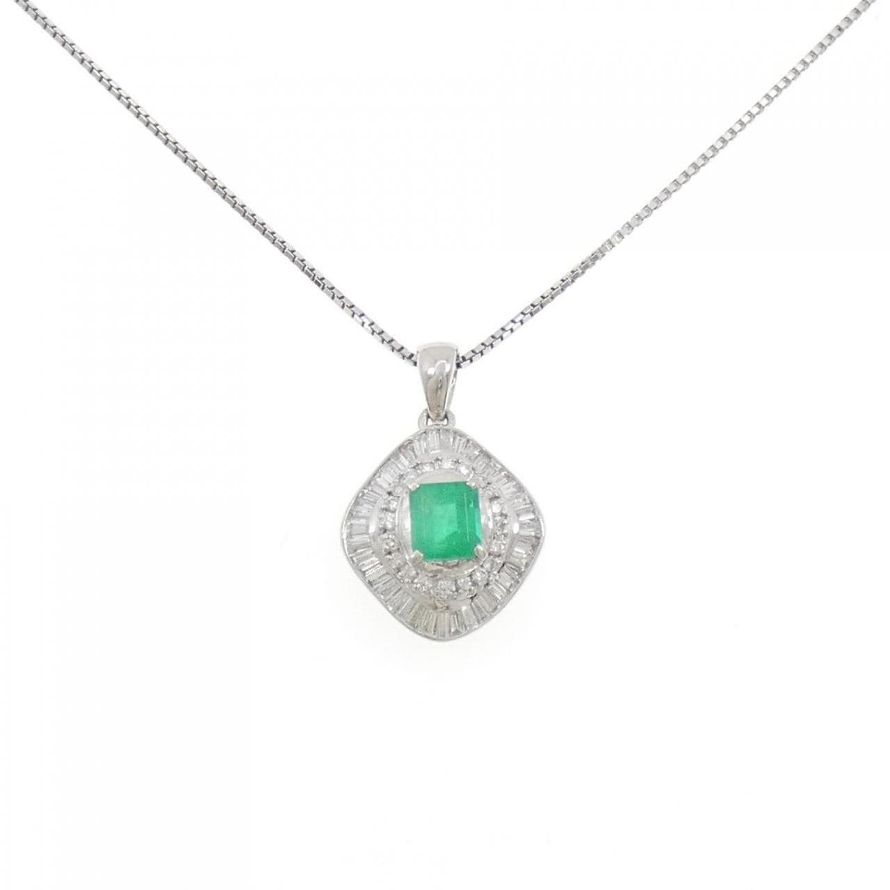PT900/PT850 エメラルド ネックレス 0.96CT
