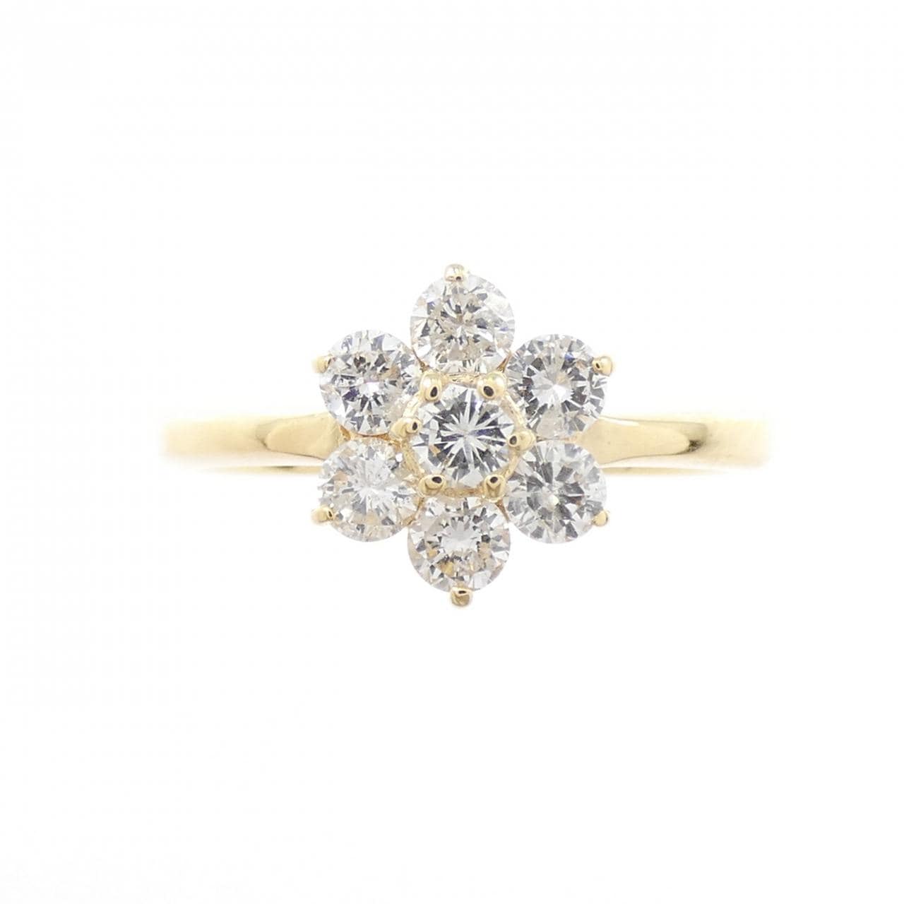K18YG花朵鑽石戒指0.55CT