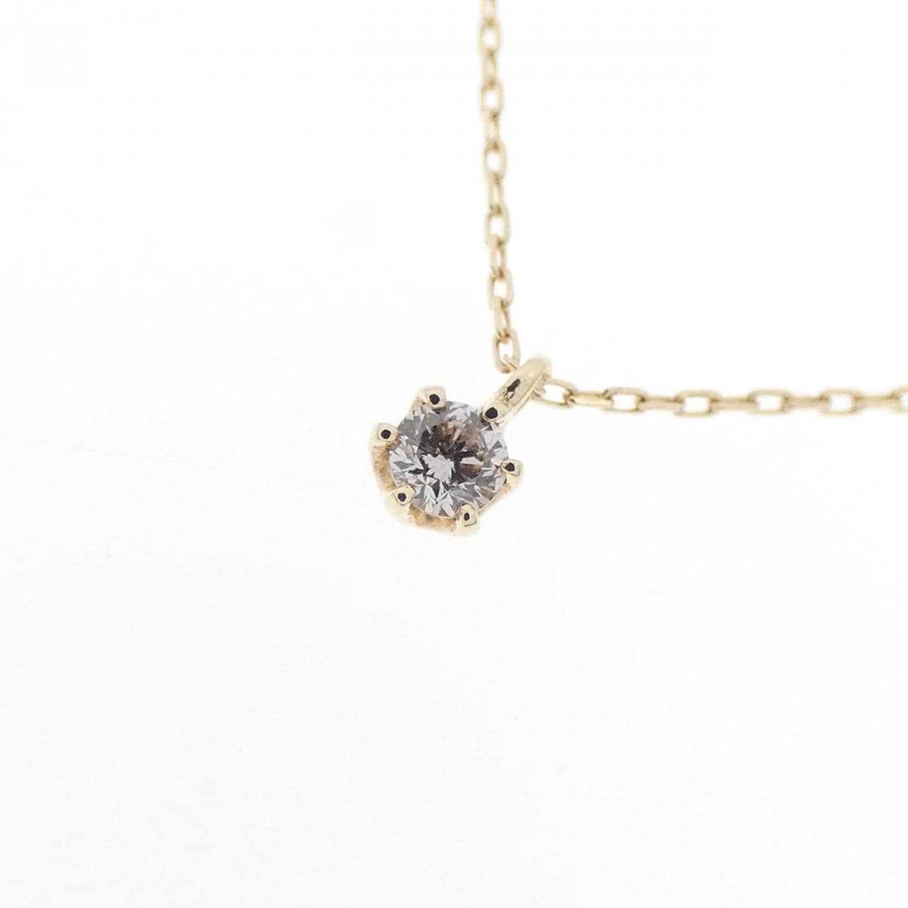 K10YG ソリティア ダイヤモンド ネックレス