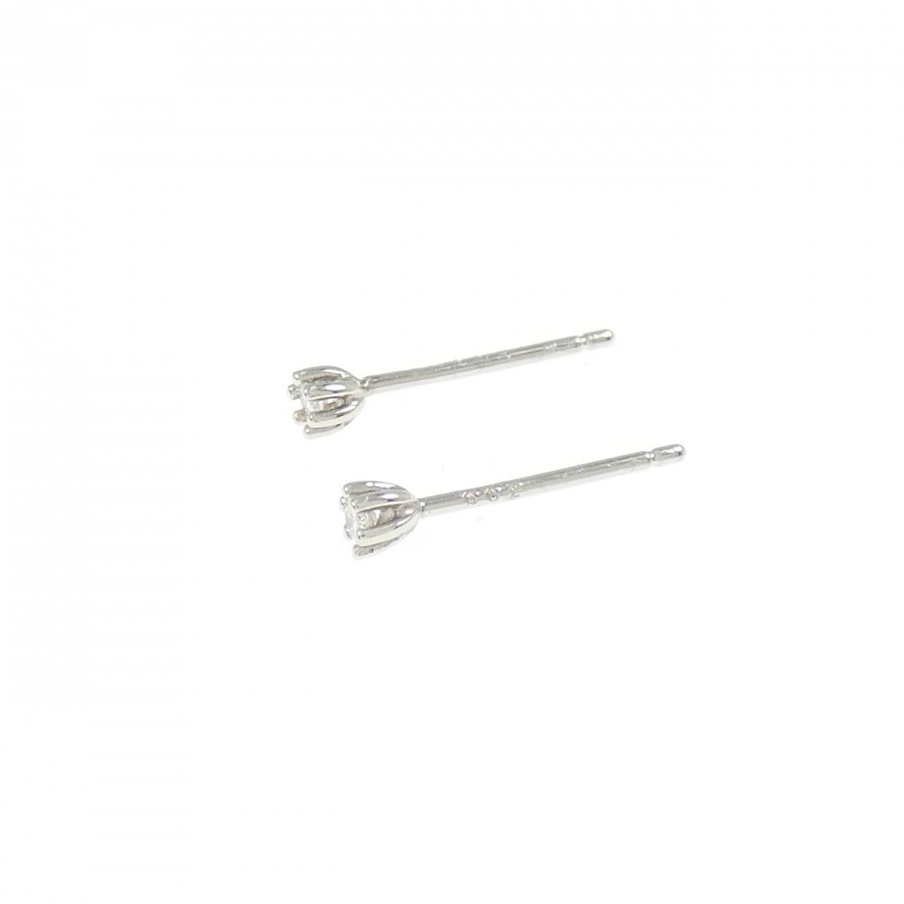PT900 ソリティア ダイヤモンド ピアス 0.04CT