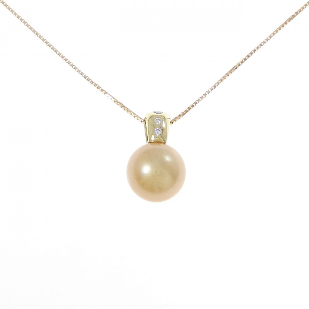 K18YG 白蝶パール ネックレス 11.6mm