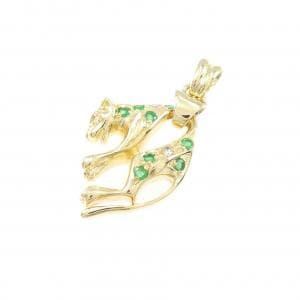 18KYG エメラルド ペンダント 0.20CT
