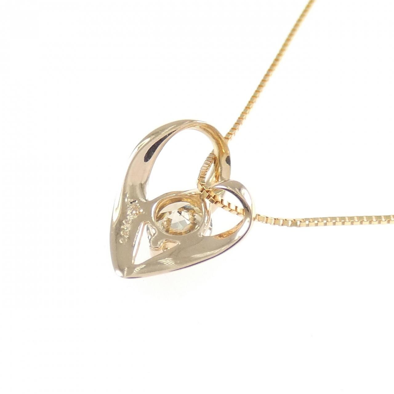 K18PG ハート ダイヤモンド ネックレス 0.30CT
