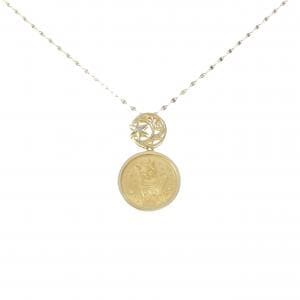 K18YG(枠) ダイヤモンド コイン ネックレス 0.01CT