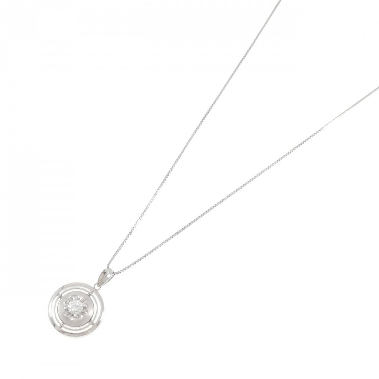 PT900/PT850 フラワー ダイヤモンド ネックレス 0.18CT