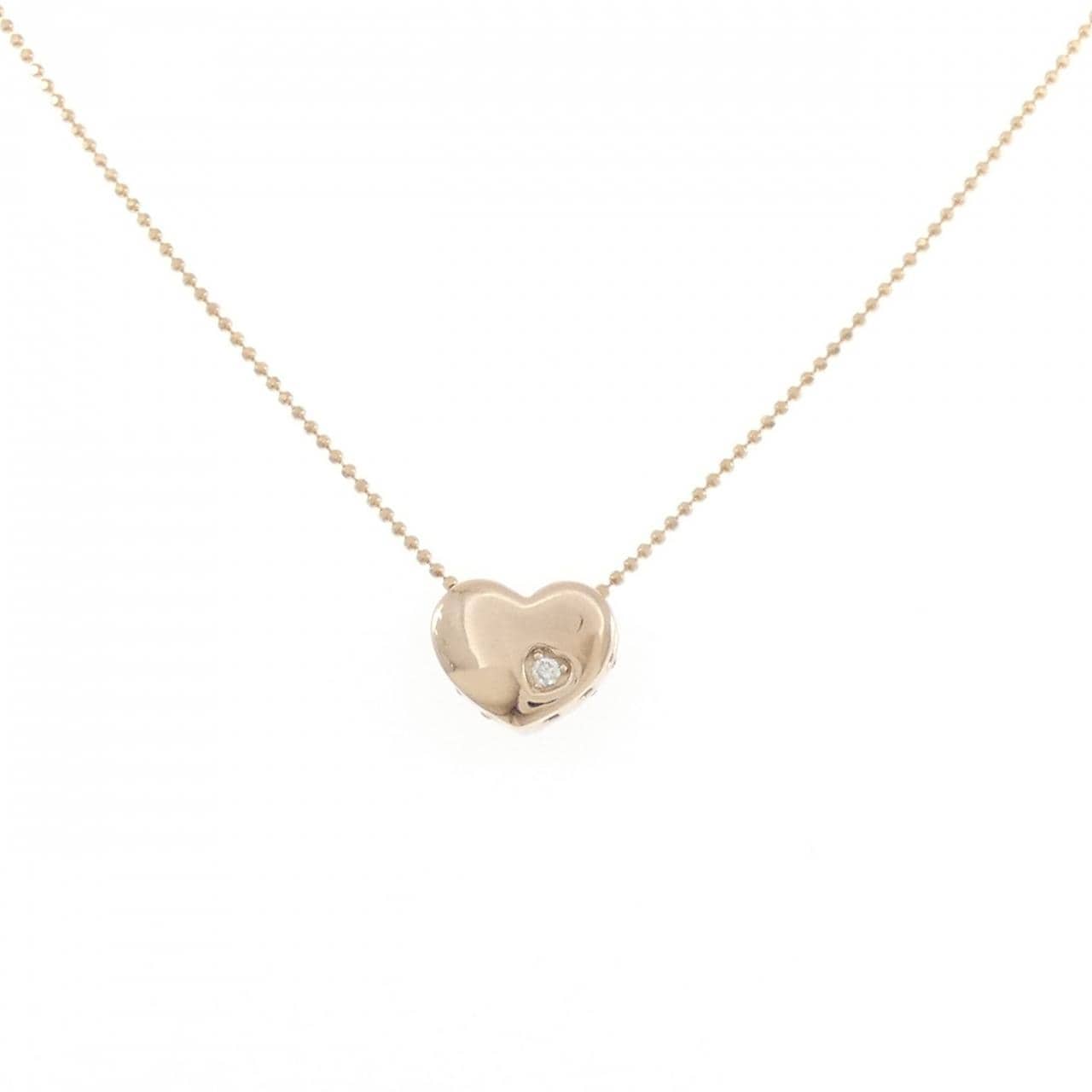 K18PG ハート サファイヤ ネックレス 0.41CT