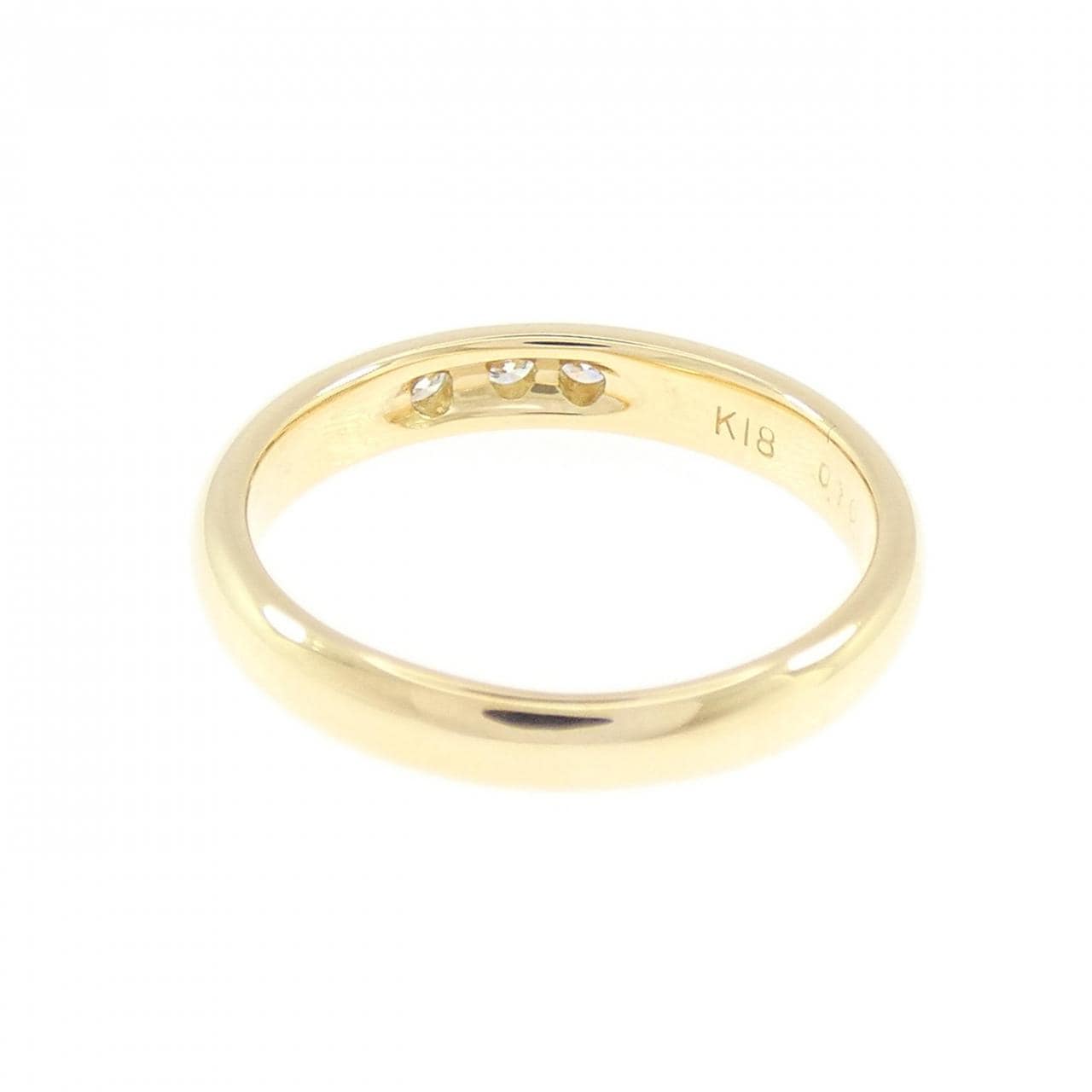 K18YG スリーストーン ダイヤモンド リング 0.10CT