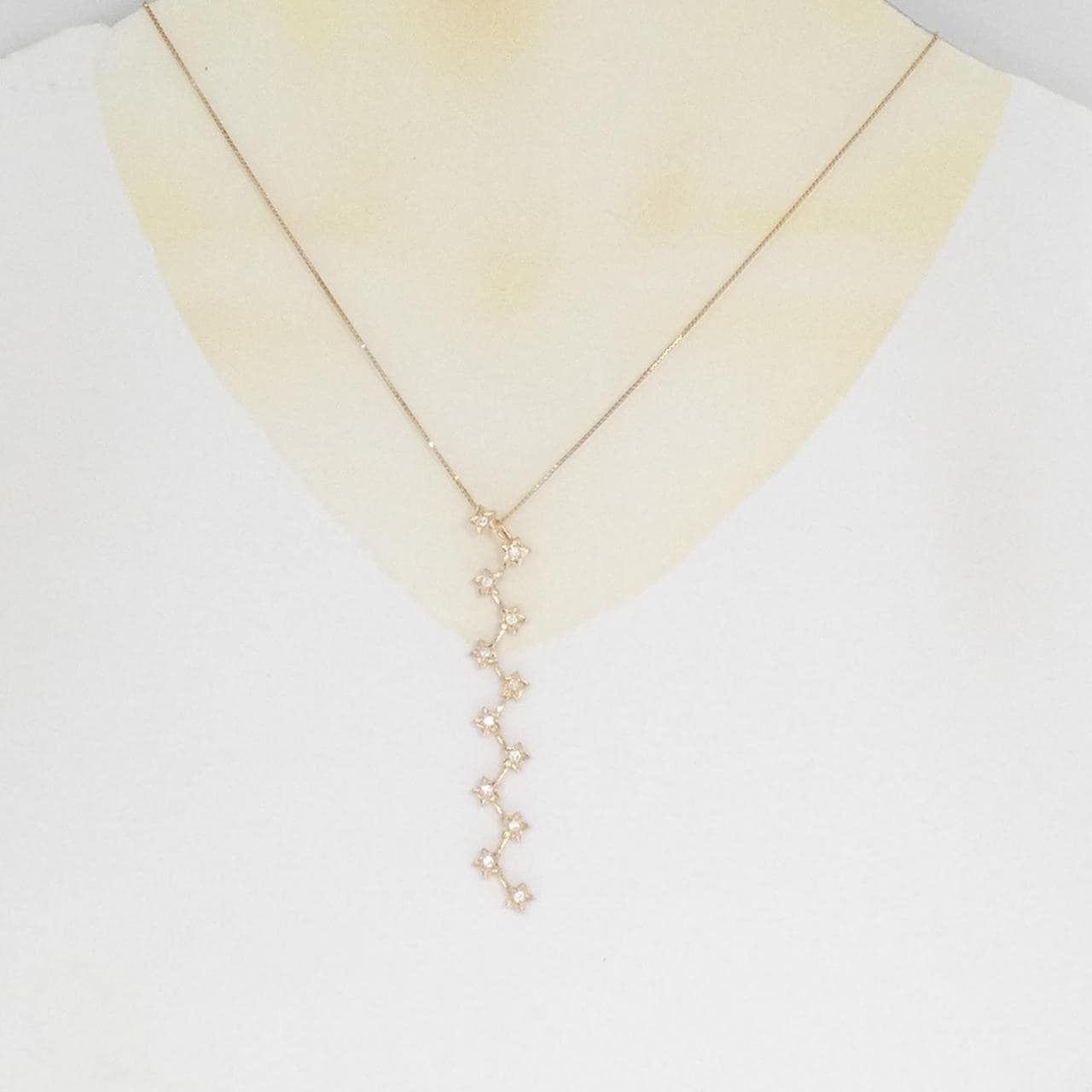 K18PG スター ダイヤモンド ネックレス 0.32CT