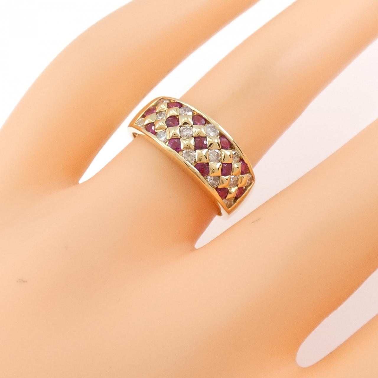 K18YG ルビー リング 0.60CT